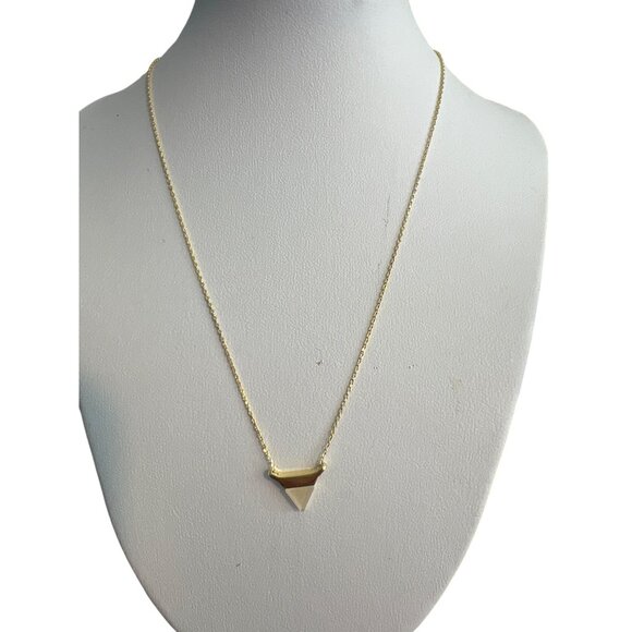 Uncommon James Gold Tone Necklace Triangle Pendant Delicate 16" + 3.5" NWT - Picture 1 of 6